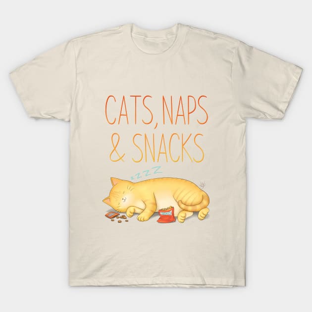 Cats, Naps and Snacks T-Shirt by BastetLand